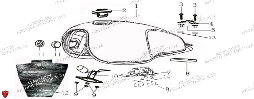 Reservoir A Carburant ARCHIVE MOTO PIECE ARCHIVE SCRAMBLER 250cc AM-90 EURO4