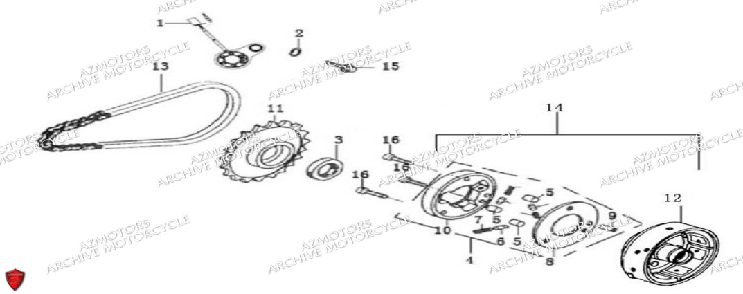 Roue Libre Demarrage ARCHIVE MOTO PIECE ARCHIVE SCRAMBLER 250cc AM-90 EURO4