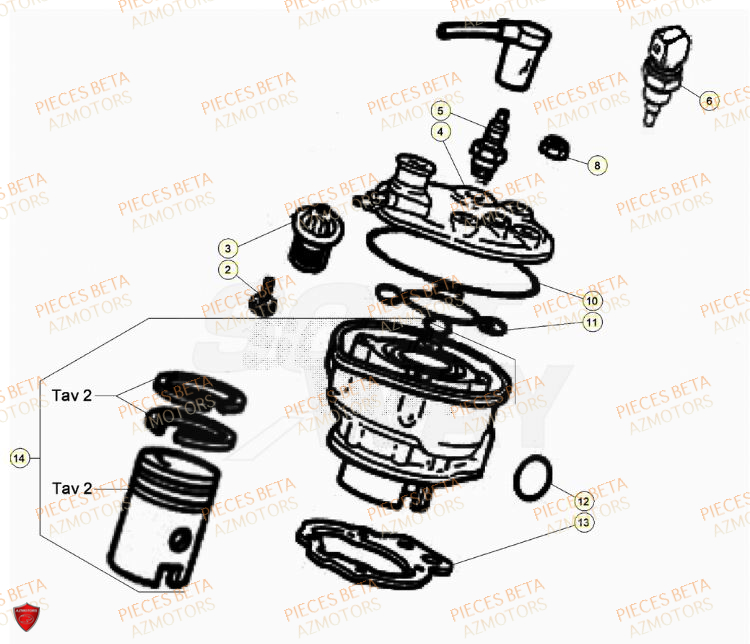 Cylindre BETA Pieces Beta 50 RR RACING - 2023