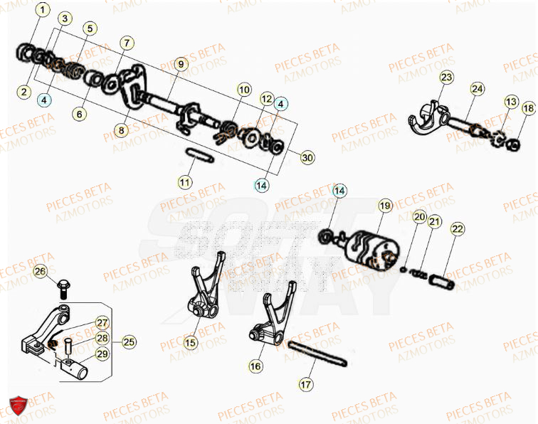 Selecteur De Vitesses BETA Pieces Beta 50 RR RACING - 2023