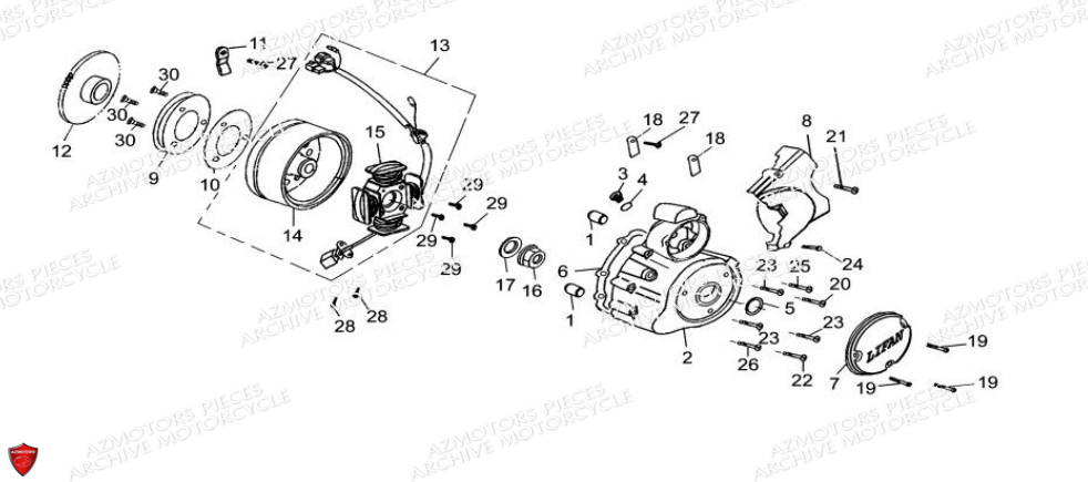 Stator Rotor Cache Allumage Et Chaine ARCHIVE_MOTORCYCLE PIECE SCRAMBLER 50cc AM84 EURO4 ARCHIVE