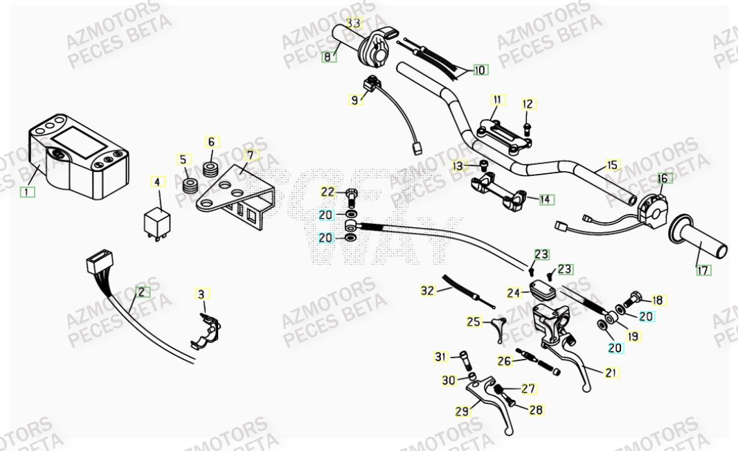 GUIDON RR 4T  07 BETA pour GUIDON de 525-RR-2007