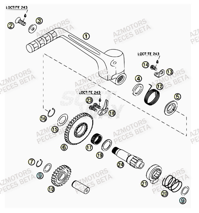 KICK-STARTER pour 525-RR-2007