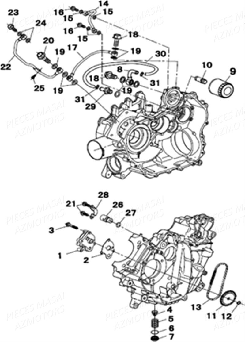 SYSTEME LUBRIFICATION vue eclate Pièces Quad A550 INFINITY [2015