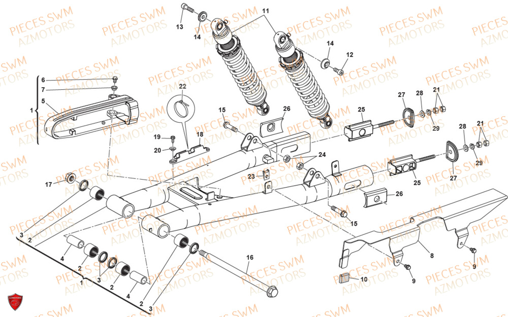 Bras Oscillant SWM Pieces SWM Origine ACE OF SPADES 125 (2020)
