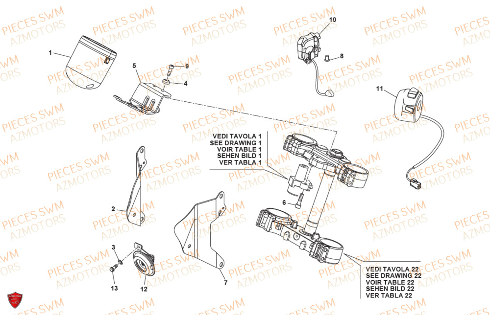 Compteur SWM Pieces SWM Origine ACE OF SPADES 125 (2020)
