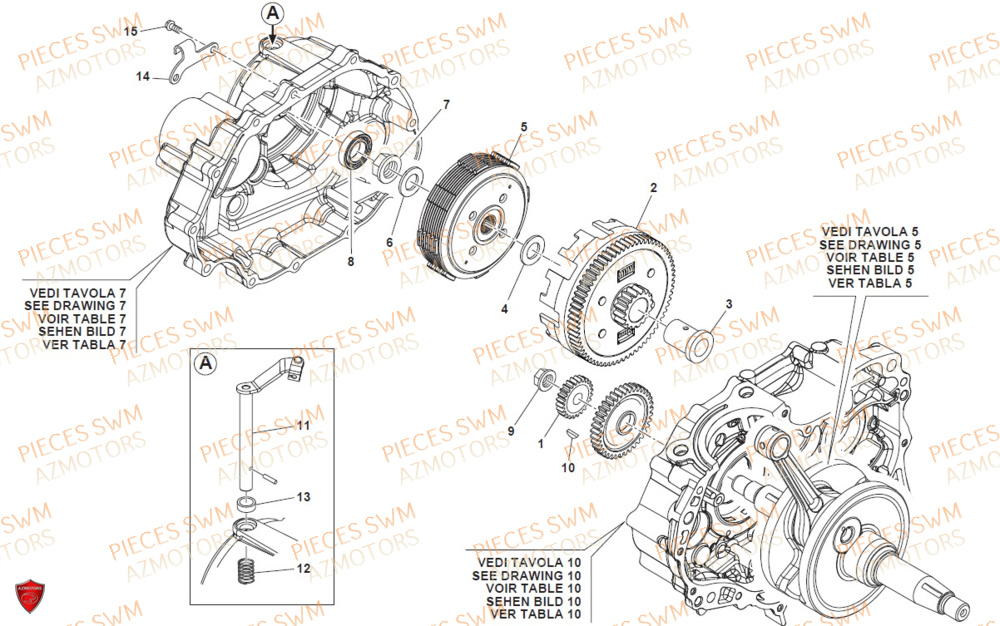 Embrayage SWM Pieces SWM Origine ACE OF SPADES 125 (2020)
