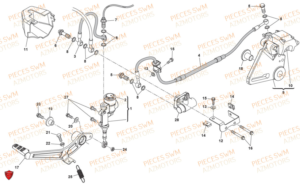 Frein Arriere SWM Pieces SWM Origine ACE OF SPADES 125 (2020)
