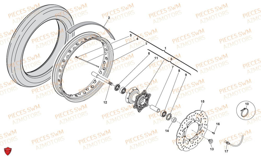 ROUE AVANT SWM ACE OF SPADES 125 20