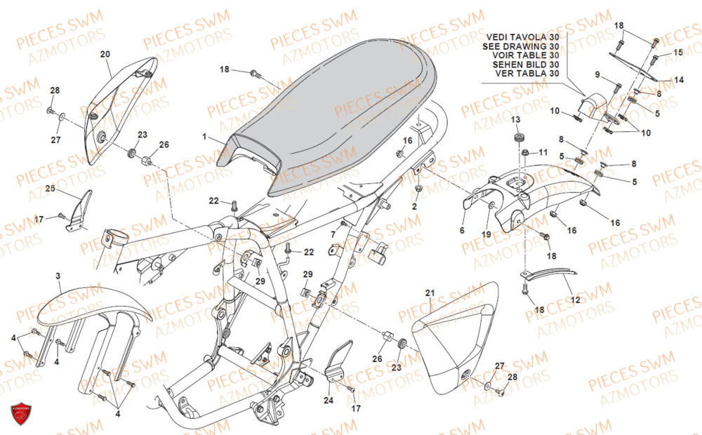 Selle SWM Pieces SWM Origine ACE OF SPADES 125 (2020)
