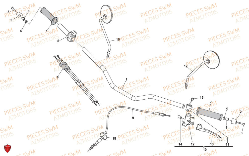 Guidon SWM Pieces SWM Origine ACE OF SPADES 500 (2020)
