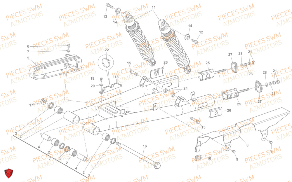 Bras Oscillant SWM Pieces SWM Origine ACE OF SPADES 125R E5(2022)
