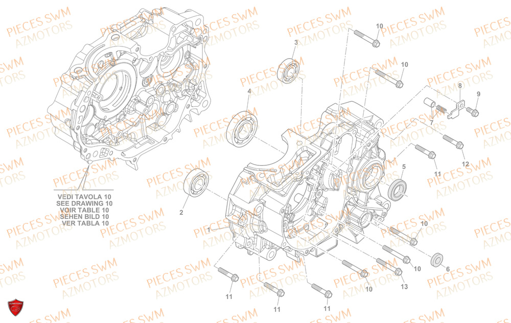 Carter Moteur SWM Pieces SWM Origine ACE OF SPADES 125R E5(2022)
