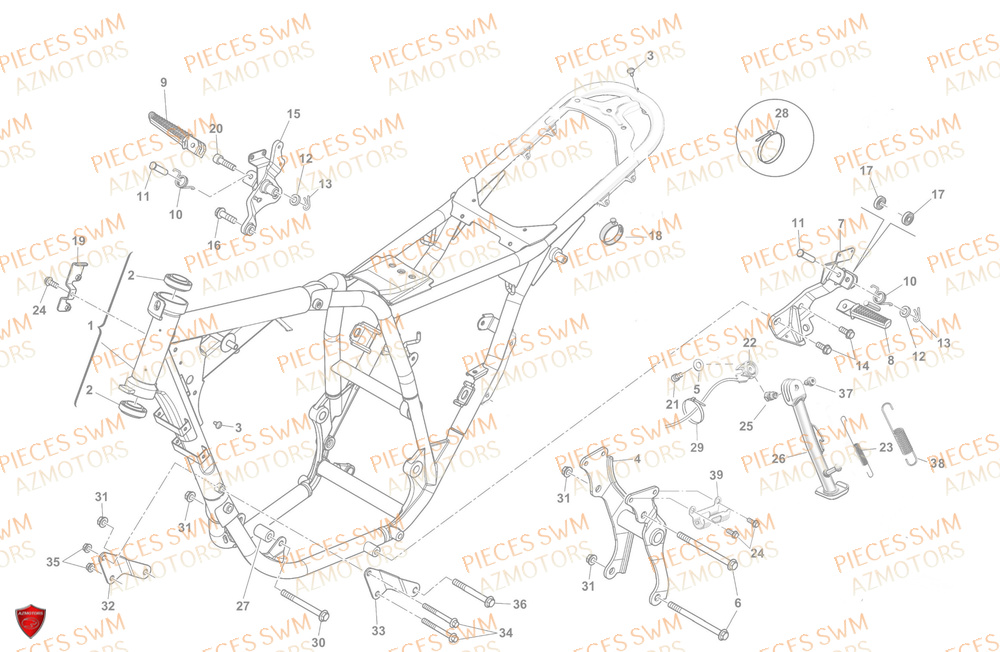 Chassis SWM Pieces SWM Origine ACE OF SPADES 125R E5(2022)
