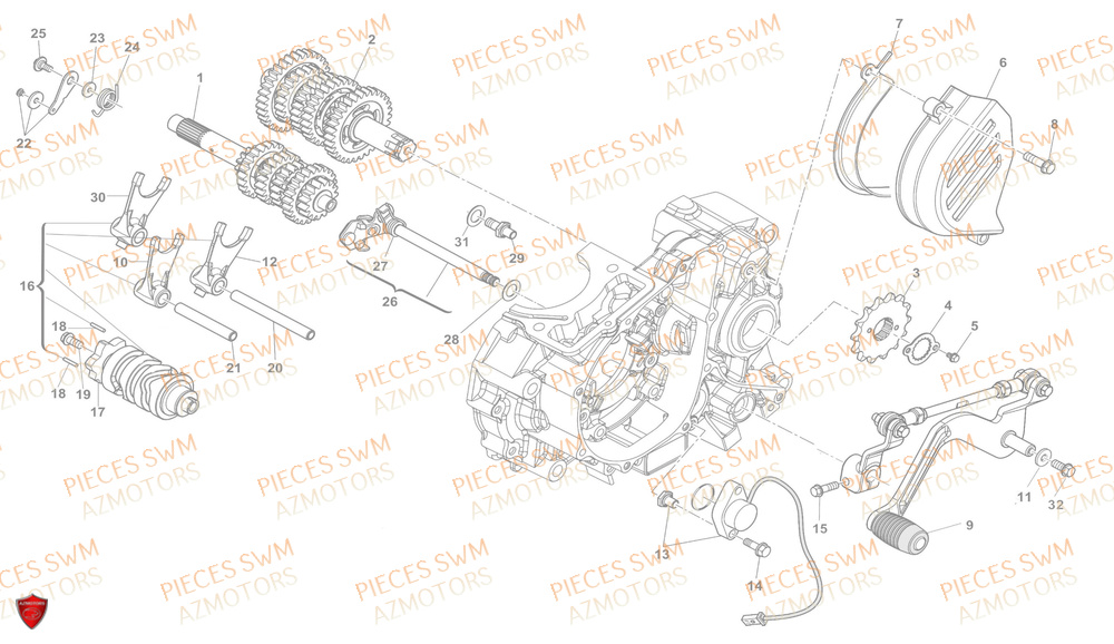 Selecteur De Vitesses SWM Pieces SWM Origine ACE OF SPADES 125R E5(2022)
