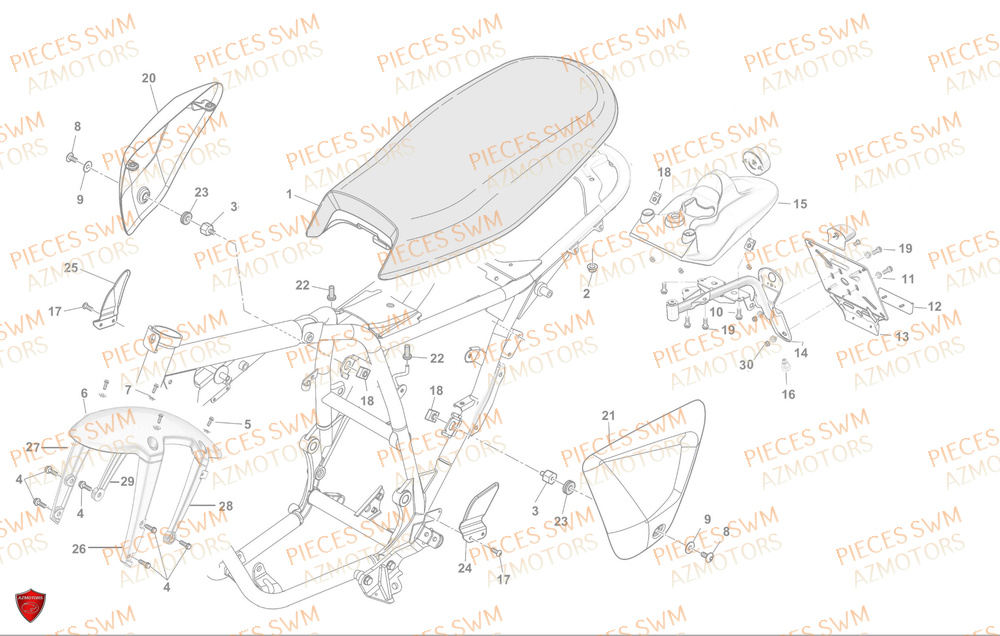 Selle SWM Pieces SWM Origine ACE OF SPADES 125R E5(2022)
