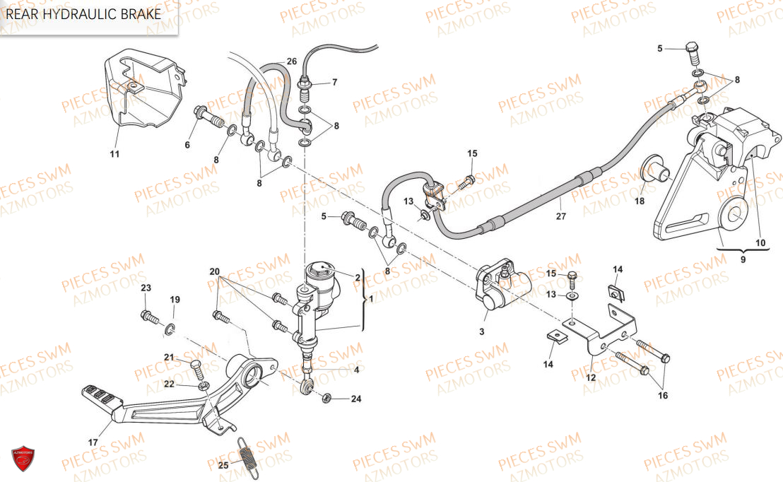 FREIN ARRIERE SWM ACE OF SPADES 125R V