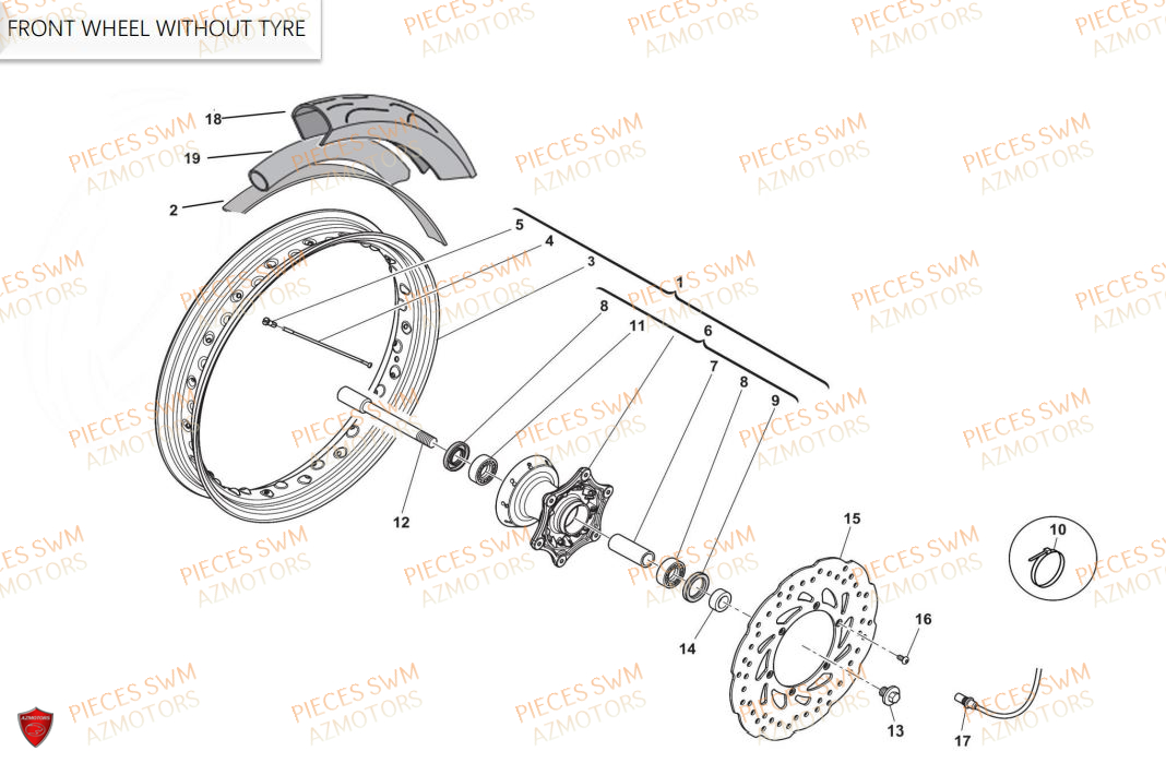 ROUE AVANT pour ACE OF SPADES 125R V