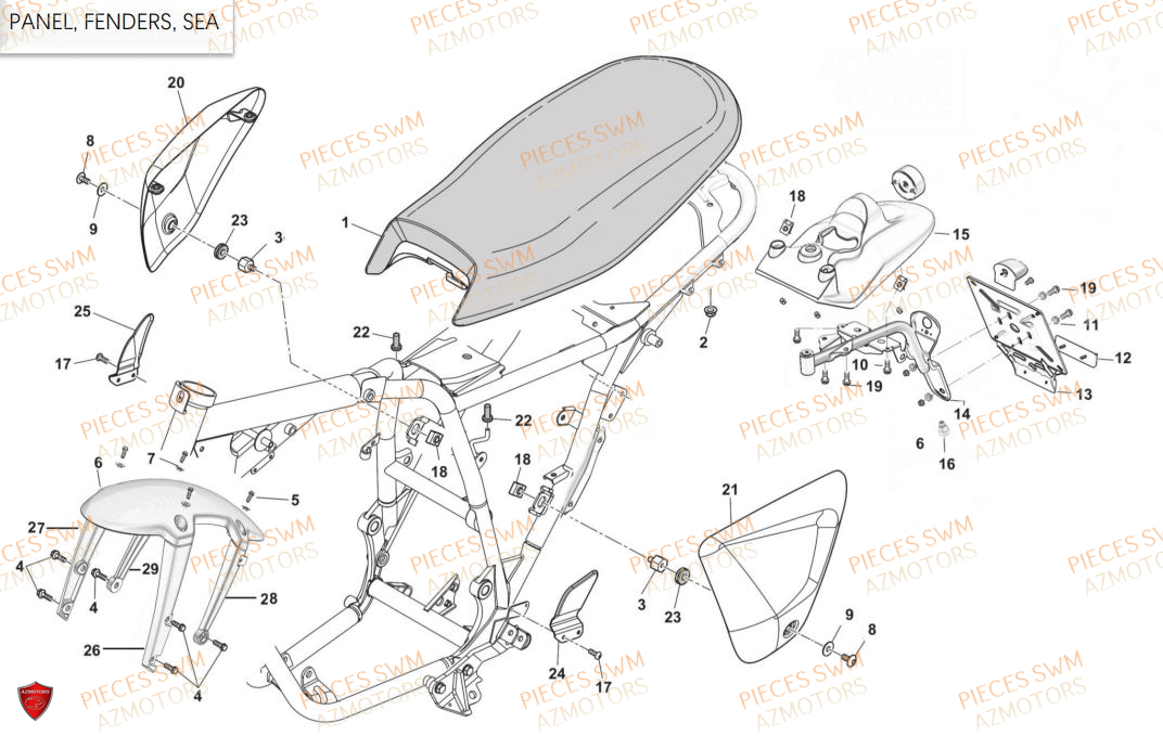 Selle SWM Pieces SWM Origine ACE OF SPADES 125R E5(2021)
