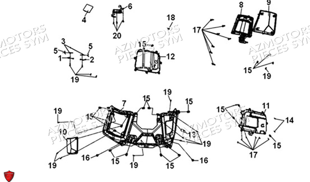 Carenages Interieur SYM Pièces ADX 300 (TEA30T1CN-EU) - 2024