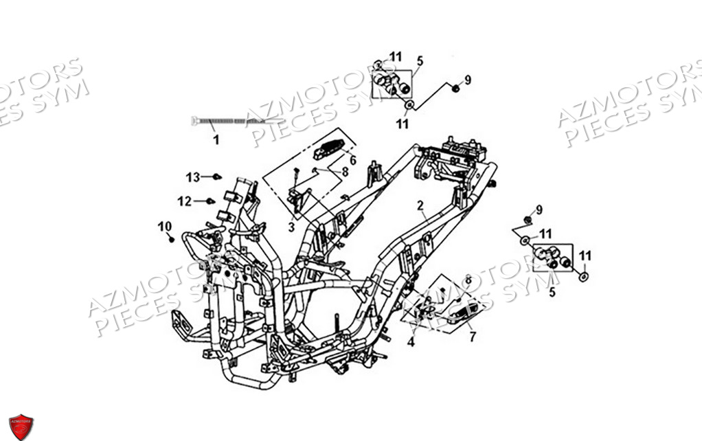 Chassis SYM Pièces ADX 300 (TEA30T1CN-EU) - 2024