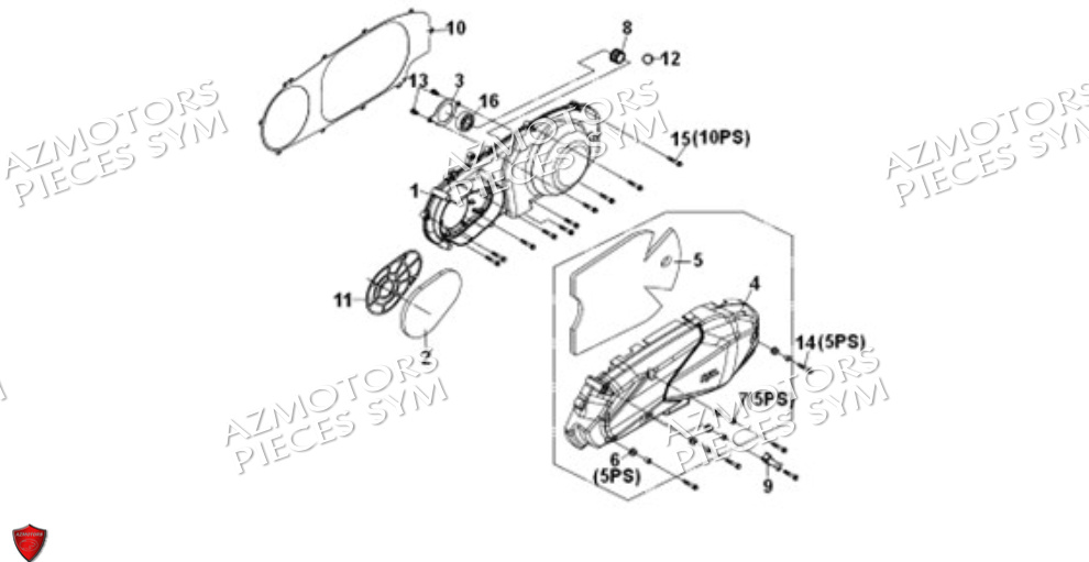 Couvercle De Carter De Transmission SYM Pièces ADX 300 (TEA30T1CN-EU) - 2024