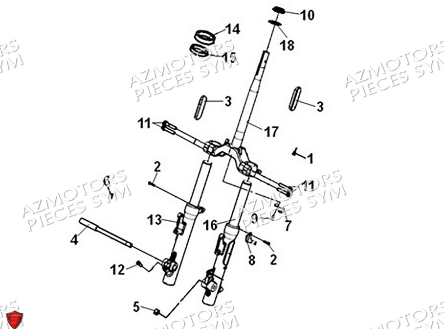 Fourche SYM Pièces ADX 300 (TEA30T1CN-EU) - 2024