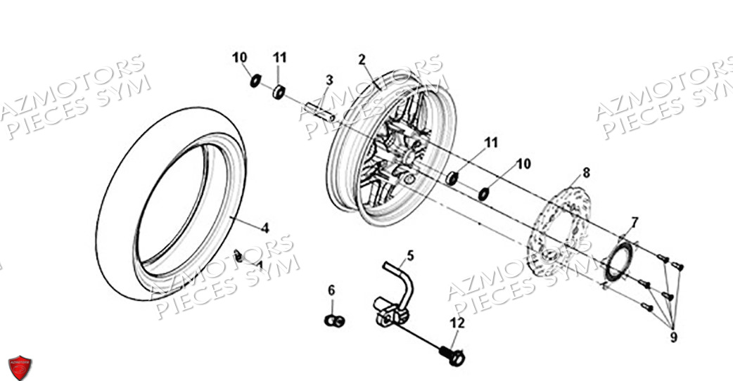 Roue Avant SYM Pièces ADX 300 (TEA30T1CN-EU) - 2024