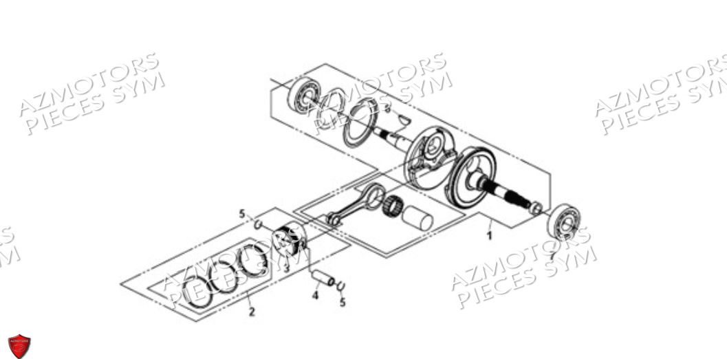 Vilebrequin Piston SYM Pièces ADX 300 (TEA30T1CN-EU) - 2024