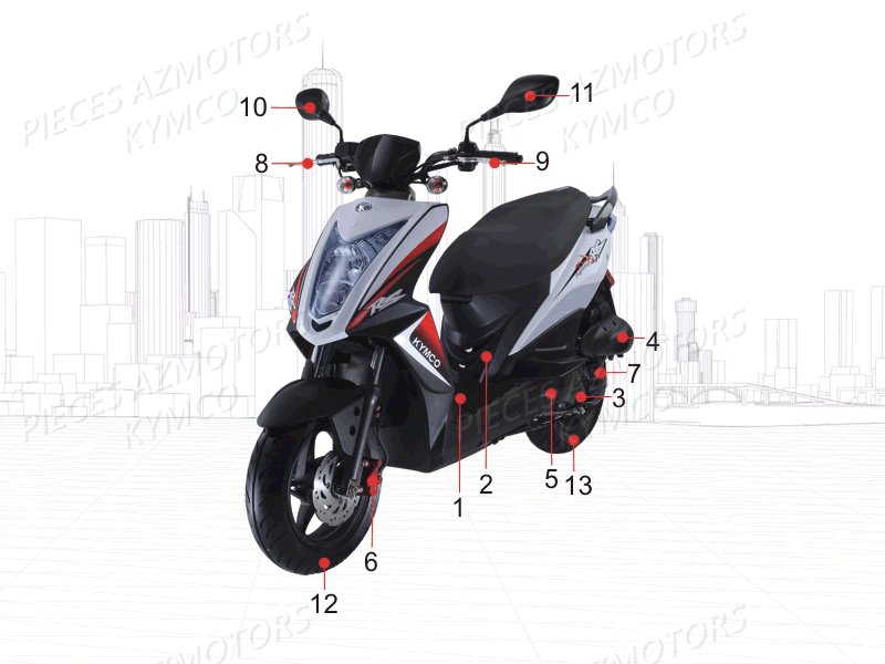 1 Consommables Revision KYMCO Pièces AGILITY 50 RS NAKED 2T EURO2 (KE10BB)