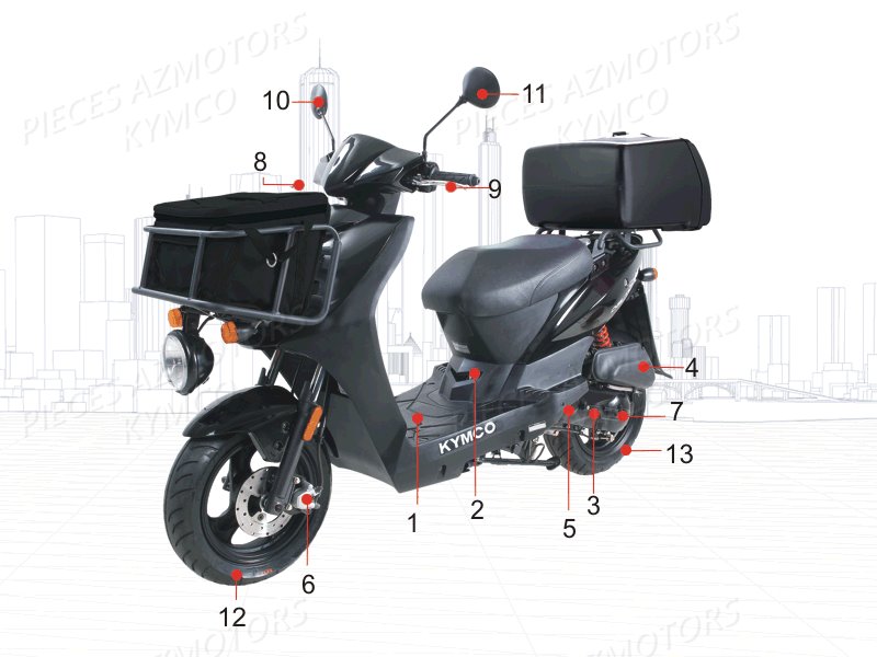 1_CONSOMMABLES KYMCO Pièces AGILITY CARRY 125 4T EURO III (KN25BE)