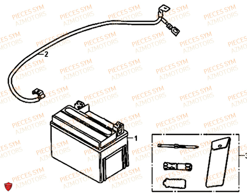 Batterie SYM Pièces ALLO 50 - AJ05WA-EU (2019-2020)