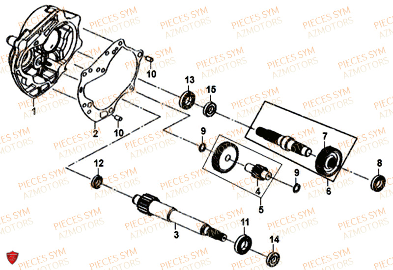 Carter Transmission SYM Pièces ALLO 50 - AJ05WA-EU (2019-2020)