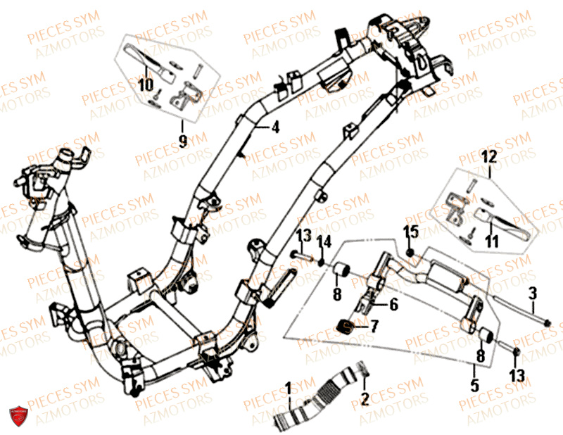 Chassis SYM Pièces ALLO 50 - AJ05WA-EU (2019-2020)