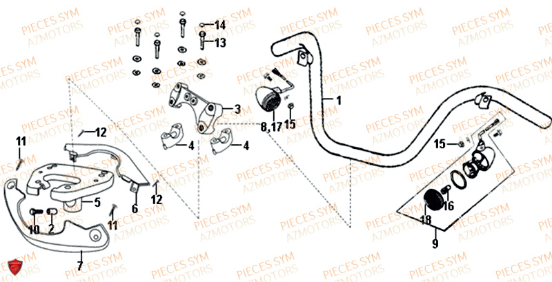 GUIDON SYM ALLO 50 4T 2019