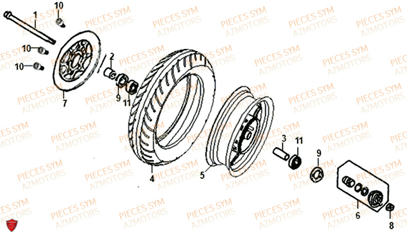 ROUE AVANT SYM ALLO 50 4T 2019