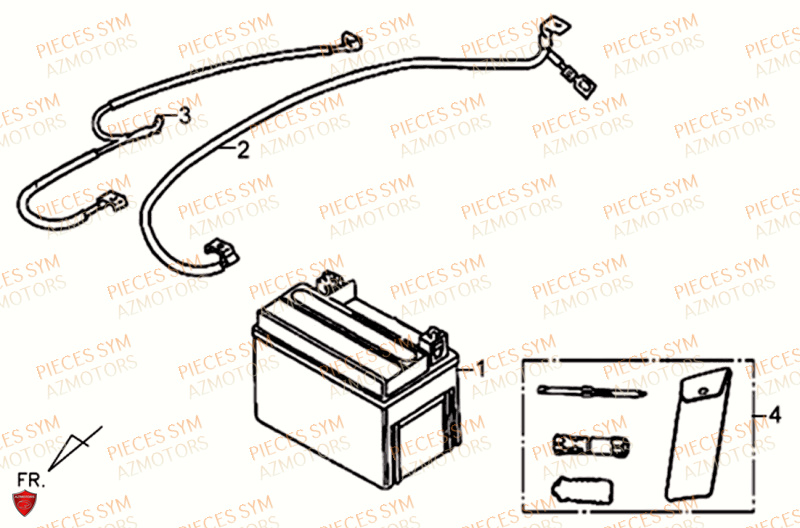 Batterie SYM Pièces ALLO 50 GT 2014 - AJ05W8-EU