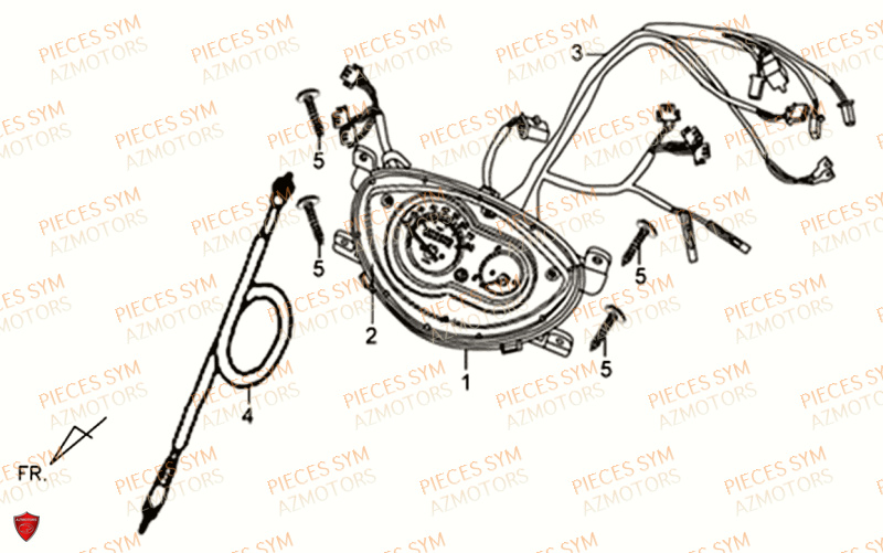 Compteur SYM Pièces ALLO 50 GT 2014 - AJ05W8-EU