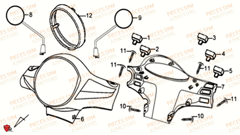 COUVRE GUIDON SYM ALLO 50 GT 2014