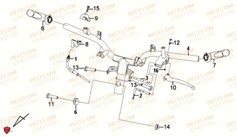 GUIDON SYM ALLO 50 GT 2014