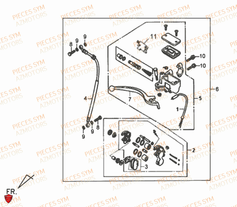 Maitre Cylindre Avant SYM Pièces ALLO 50 GT 2014 - AJ05W8-EU