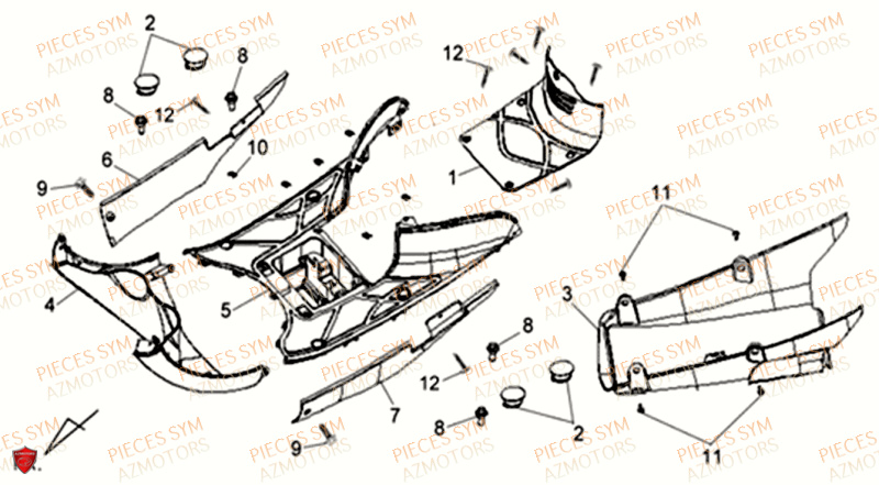 PLANCHER SYM ALLO 50 GT 2014