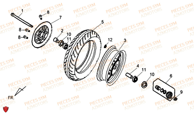 ROUE AVANT SYM ALLO 50 GT 2014