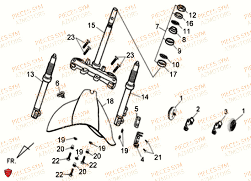 Te De Fourche SYM Pièces ALLO 50 GT 2014 - AJ05W8-EU