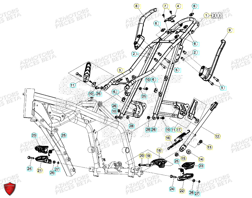 Accessoires Du Chassis BETA Pièces ALP 4.0 350 4T - 2024