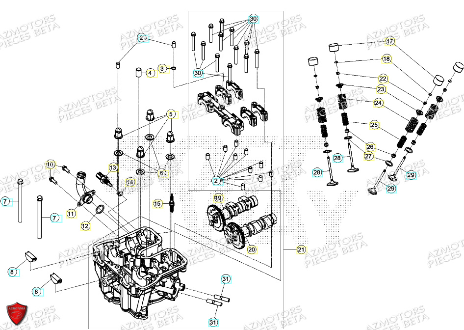 CULASSE BOUGIE SOUPAPES BETA ALP 4 350 4T 2024