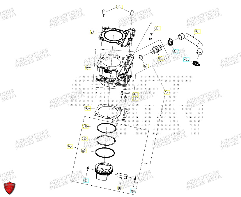 Cylindre Piston BETA Pièces ALP 4.0 350 4T - 2024