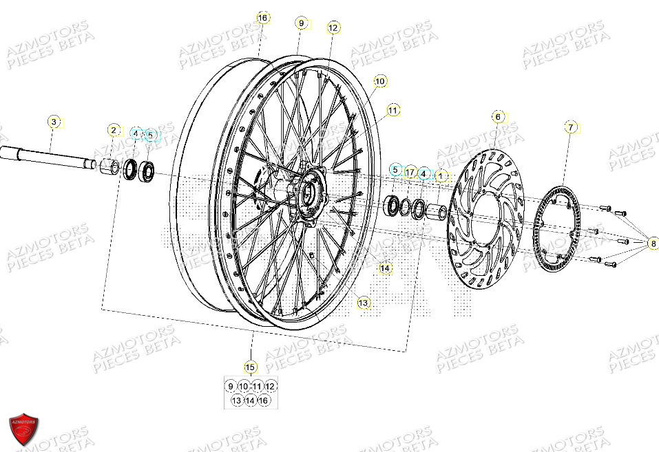 Roue Avant BETA Pièces ALP 4.0 350 4T - 2024