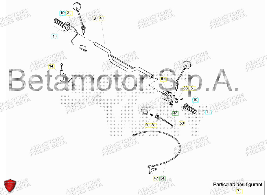 COMMANDES GUIDON BETA ALP 4 4T 350 2018