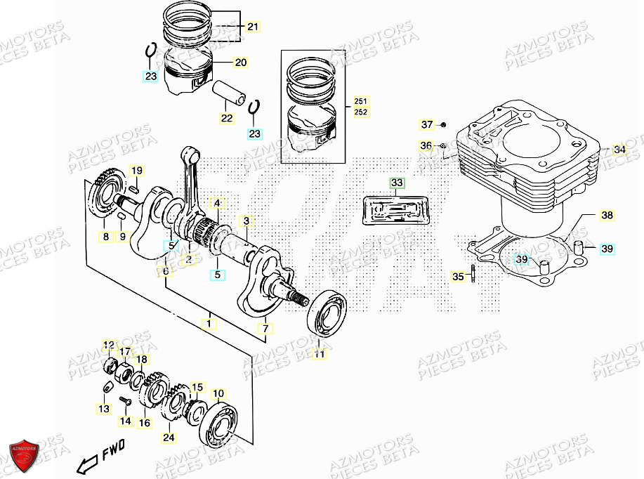 VILEBREQUIN PISTON BETA ALP 4 4T 350 2018